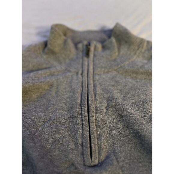 L.L. Bean Men’s Gray Cotton Cashmere Blend 1/4 Zip Sweater Size Large - Picture 4 of 5